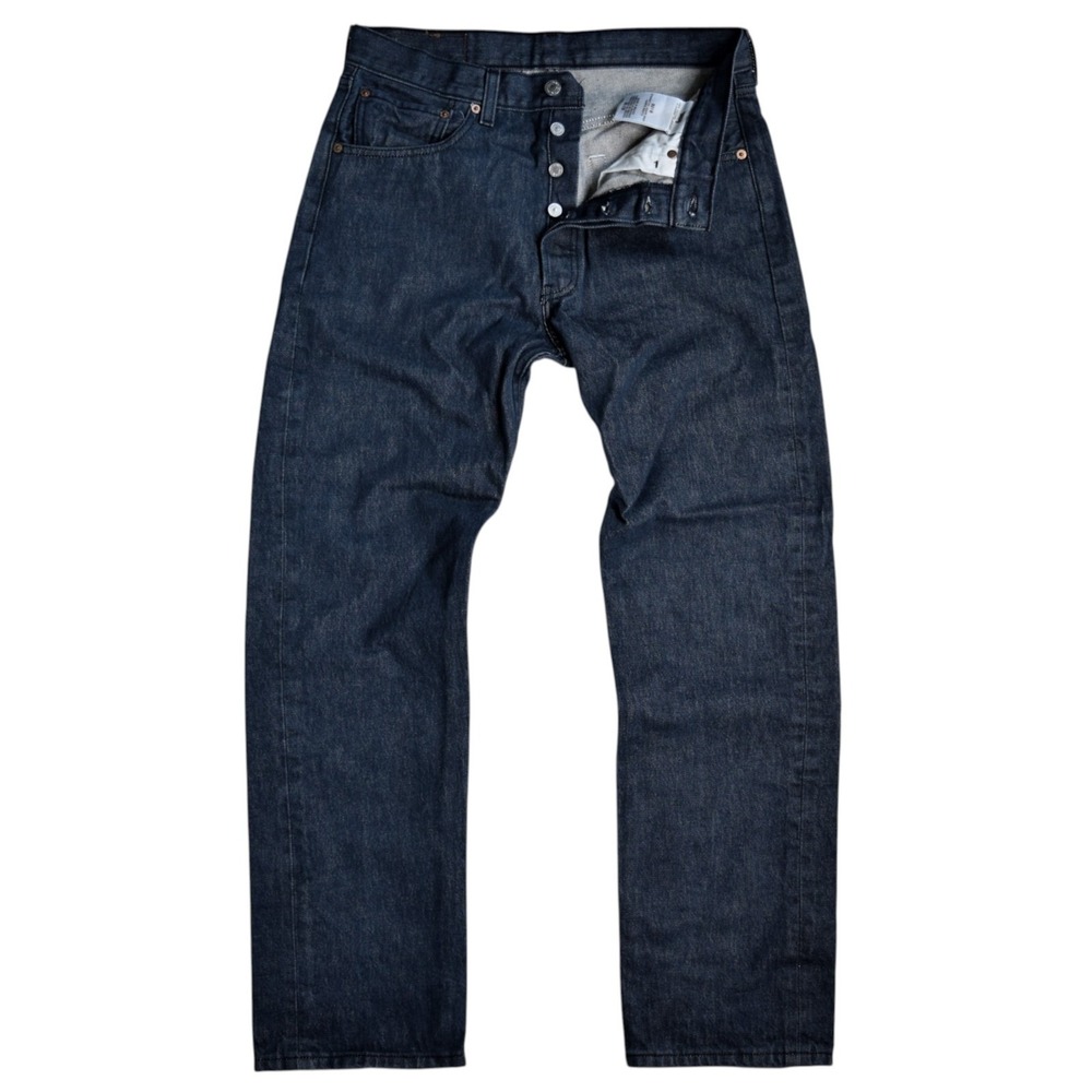 Levis 501 Original Men's Dark Wash Button Fly Straight Blue Jeans Measures 32x30